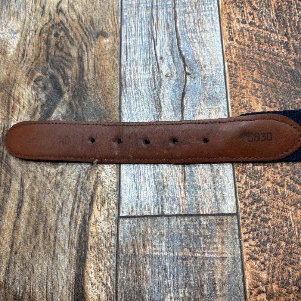 Torino Mens Belt Golf Navy Blue Webbing Leather Solid Brass Size 40